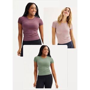 FLX Balance Core Ribbed Short Sleeve Tee Bundle of 3 Size XS NWOT